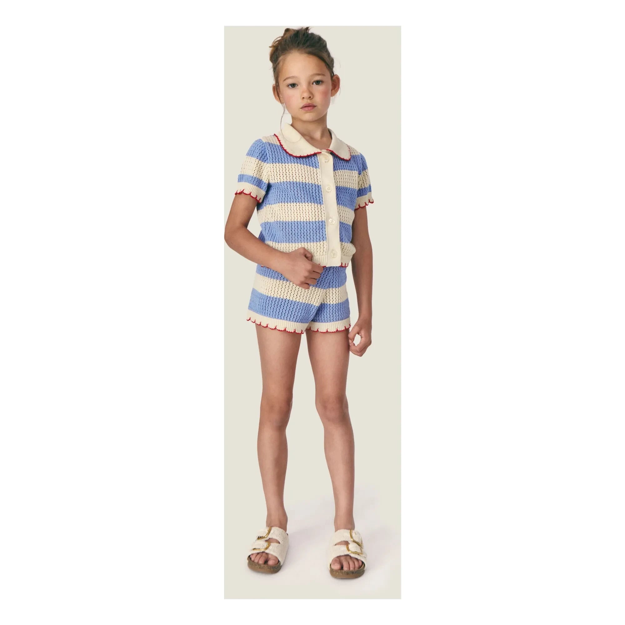Mipounet - Shorts de ganchillo de Vita de rayas | Azul