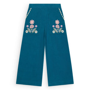 Louise Misha - Floralia organik pamuk pantolon | Mavi
