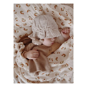 Main Sauvage - Pañal de muselina con estampado de cerezas | Beige