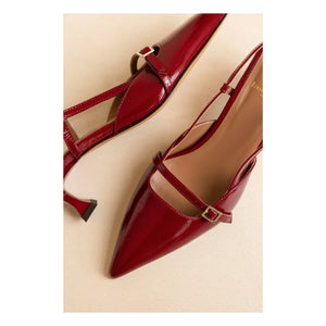 Bobbies - Zapatos de tacón Reem de piel charolada | Rojo cereza