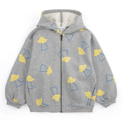 Bobo Choses - Sudadera con Capucha Saucer de Algodón Orgánico | Gris Jaspeado