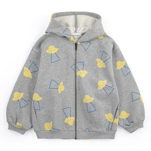 Bobo Choses - Sudadera con Capucha Saucer de Algodón Orgánico | Gris Jaspeado