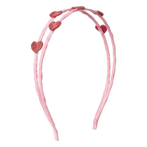 Rockahula Kids - Diadema de doble corazón | Rosa