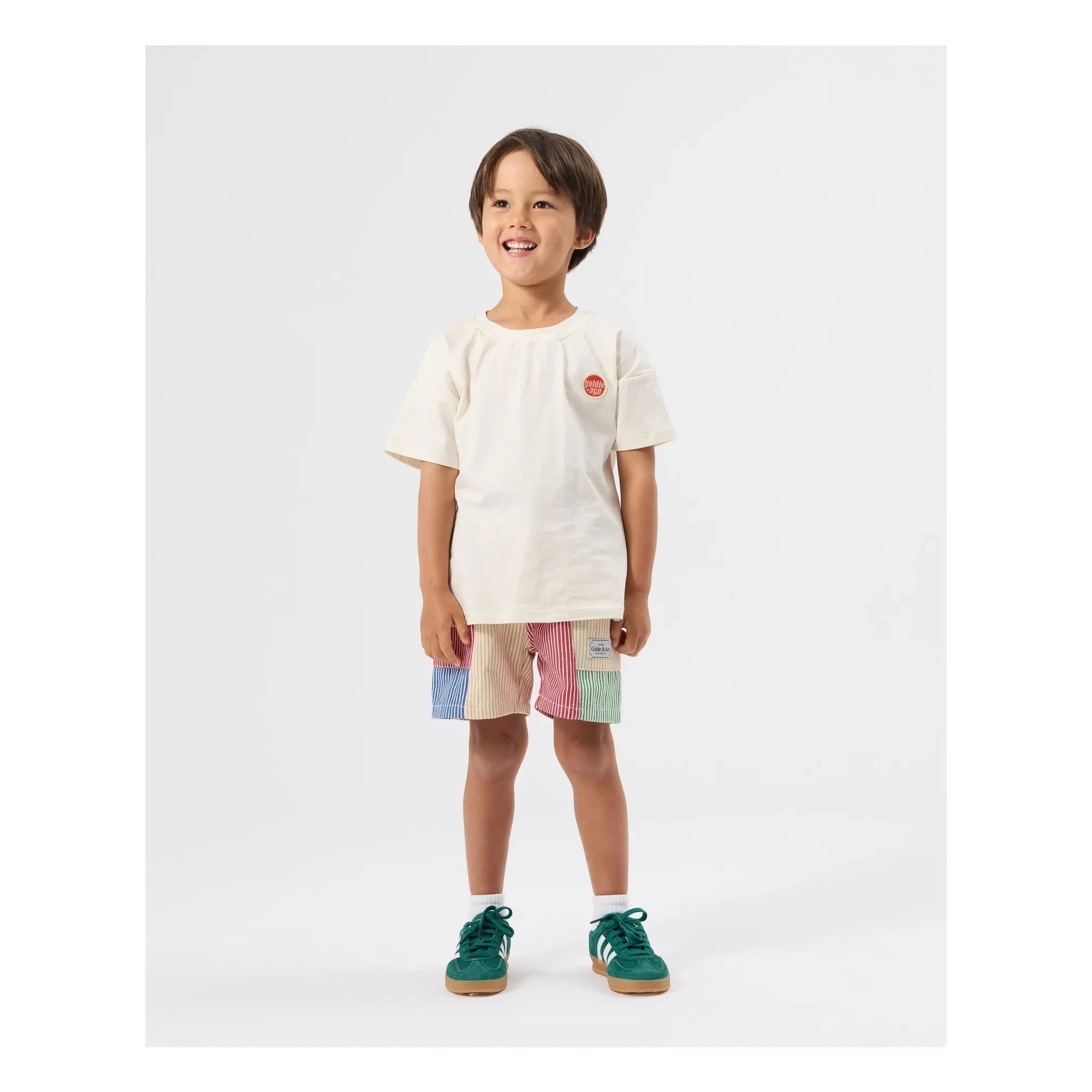 Goldie + Ace - Pantalones cortos con parches a rayas | Rojo