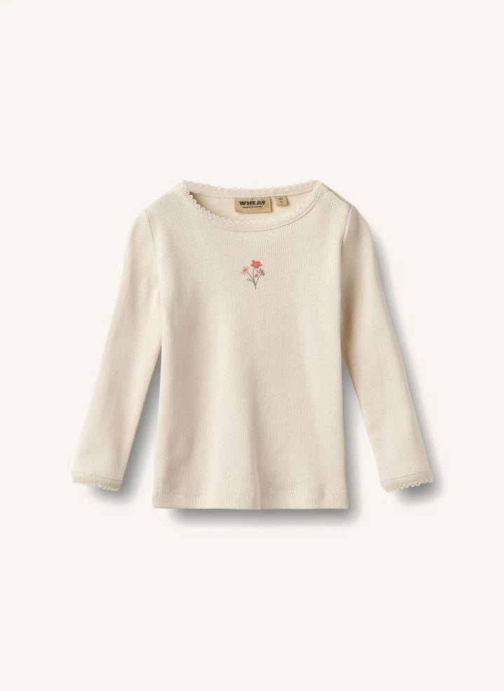 Wheat - Belis Fleur camiseta de algodón orgánico | Ivory