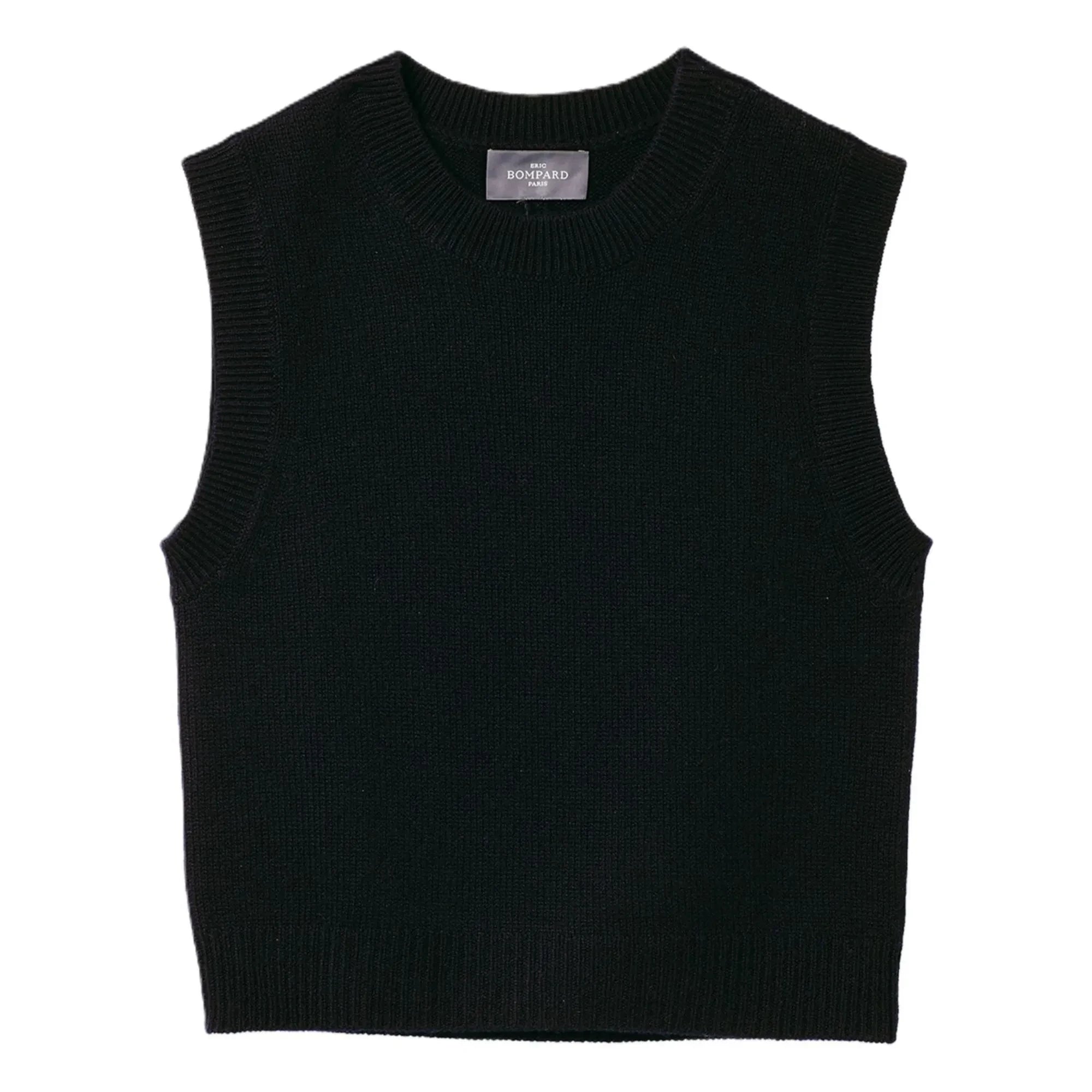 Bompard - Jersey de cachemir sin mangas y cuello redondo | Negro