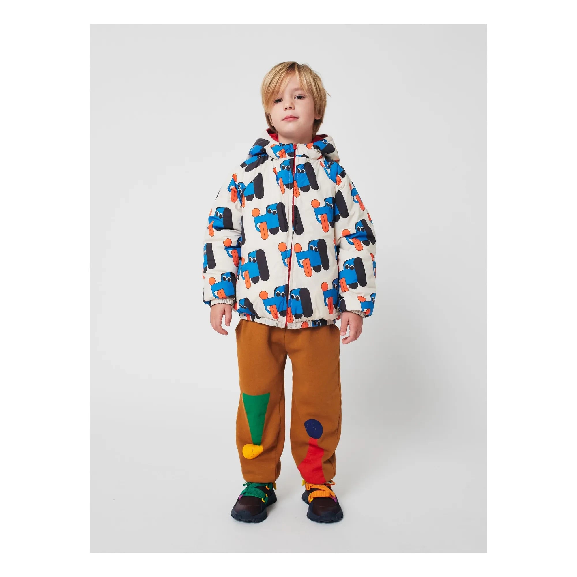 Bobo Choses - Chaqueta impermeable de fibra reciclada de doble cara | Blanco