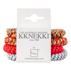 Bon Dep - Set de 4 gomas para el pelo Kknekki 14 | Coral