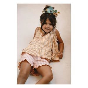 Lilinoa - Short con volantes a rayas Alban | Rosa