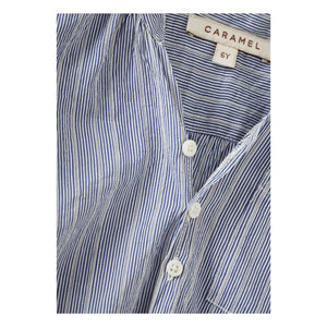Caramel - Camisa de seda a rayas Adonis | Azul celeste