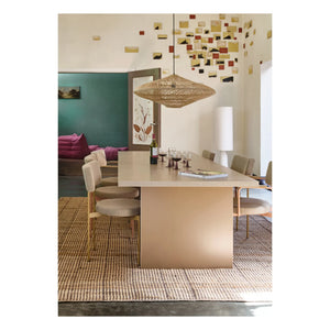 HKliving - Mesa de comedor rectangular | Crema