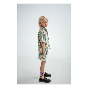 Repose AMS - Camisa de Toalla de Algodón Orgánico a Rayas | Amarillo pálido
