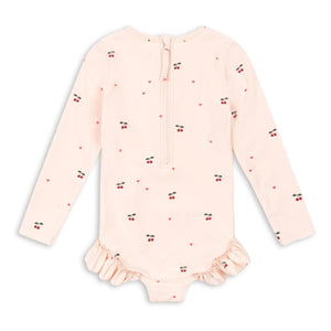 Konges Sløjd - Traje de baño de manga larga Merle Cerises Fibras Recicladas | Rosa claro