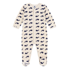 Petit Bateau - Pijama Dors Bien Velours Baleine | Gris Melange