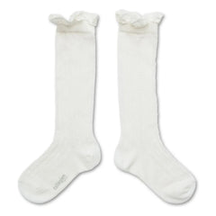 Collégien - Calcetines de encaje con volantes Marie-Anaïs | Blanco