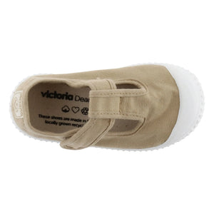 Victoria - Zapatillas Sandalias con Tira de Lona Rayada | Camel