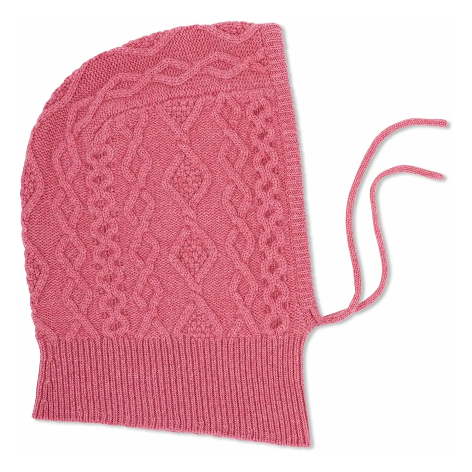 Bompard - Balaclava trenzada de cachemira | Rosa caramelo
