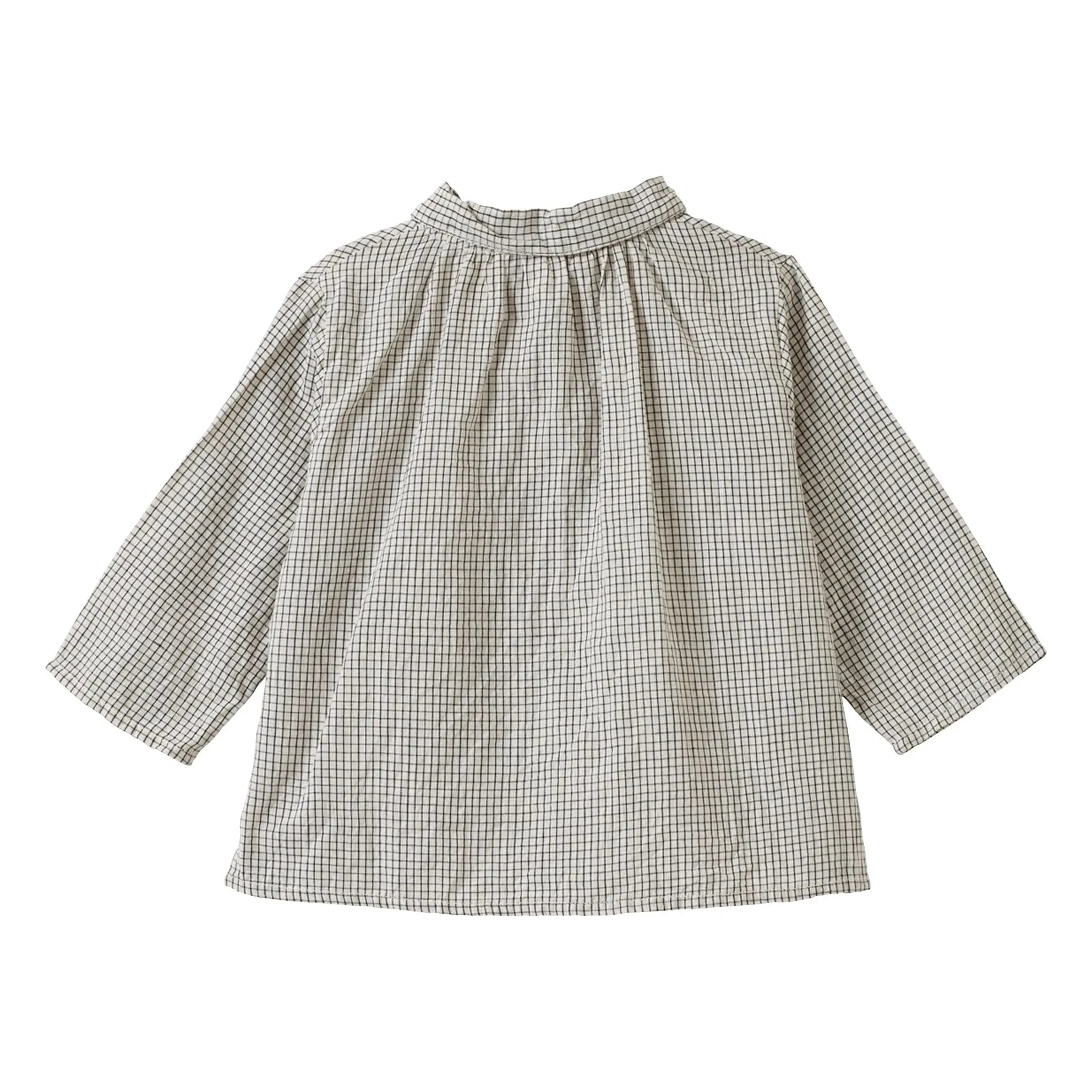 Caramel - Camisa de cuadros con cuello de aloe | Blanco