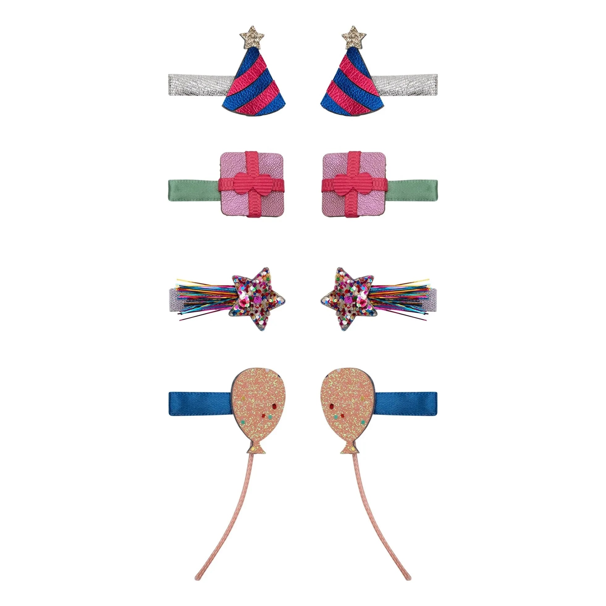 Mimi & Lula - Set de 8 Mini Horquillas para Fiesta de Cumpleaños | Rosa