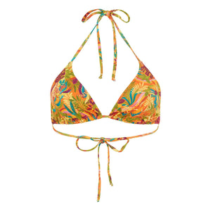 Momoni - Parte de Arriba de Bañador Estampado Azul Marino | Naranja