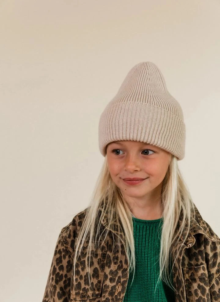 Hvid - Fonzie Merino Gorro de lana merino | Crema