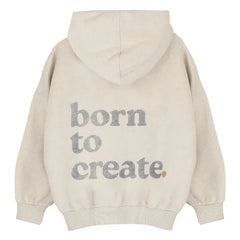 Jenest - Chris Chiné Organik Pamuklu Kapüşonlu Sweatshirt | Bej