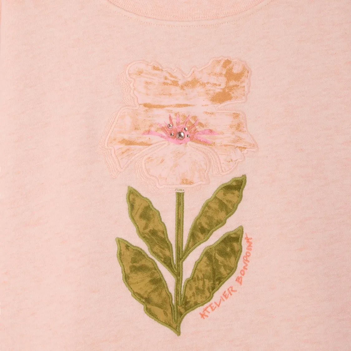 Bonpoint - Sudadera Myla Fleur de algodón orgánico | Pembe