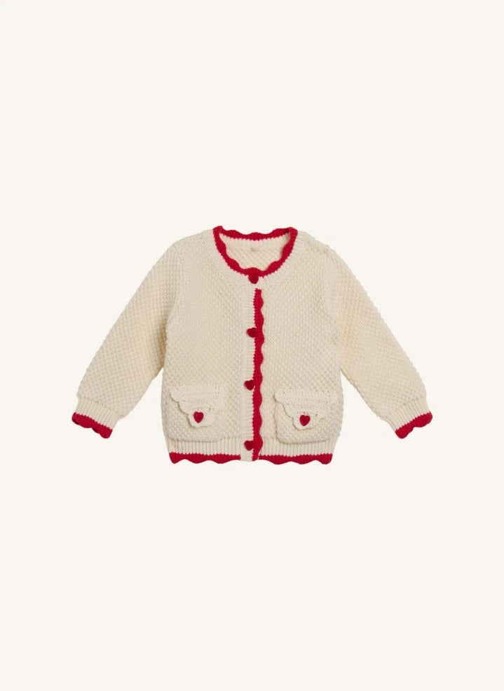 Stella McCartney Kids - Kalp Desenli Hırka | Fildişi