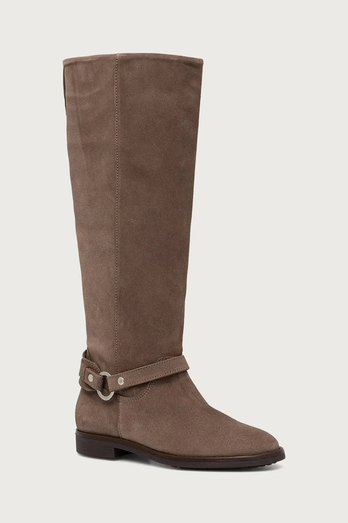 Botas planas de ante para mujer, por debajo de la rodilla, Wendy 2