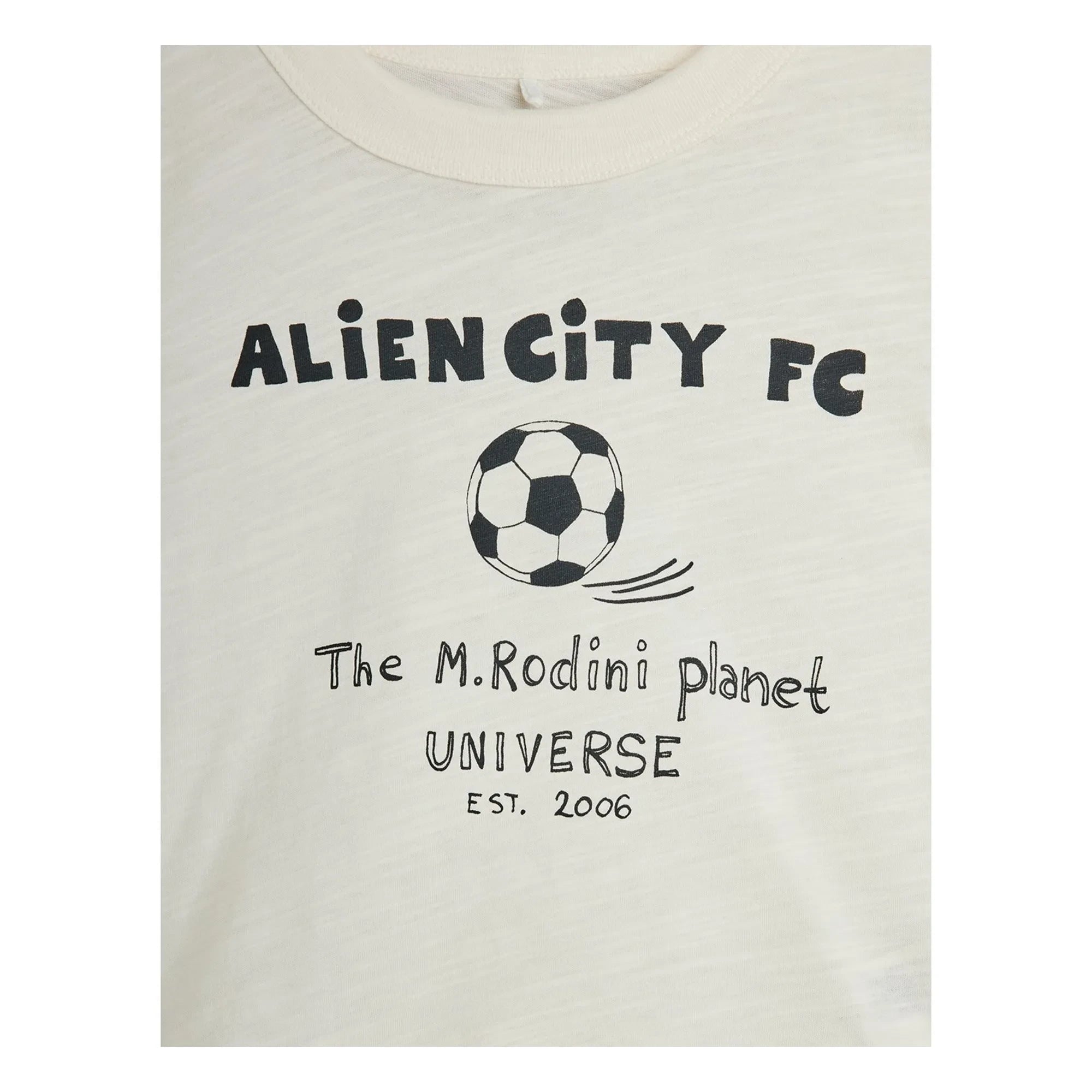 Mini Rodini - Camiseta de algodón orgánico Alien City | Crudo