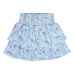 Tumble N'Dry - Falda con Volantes y Estampado Floral de Algodón Orgánico | Azul Claro