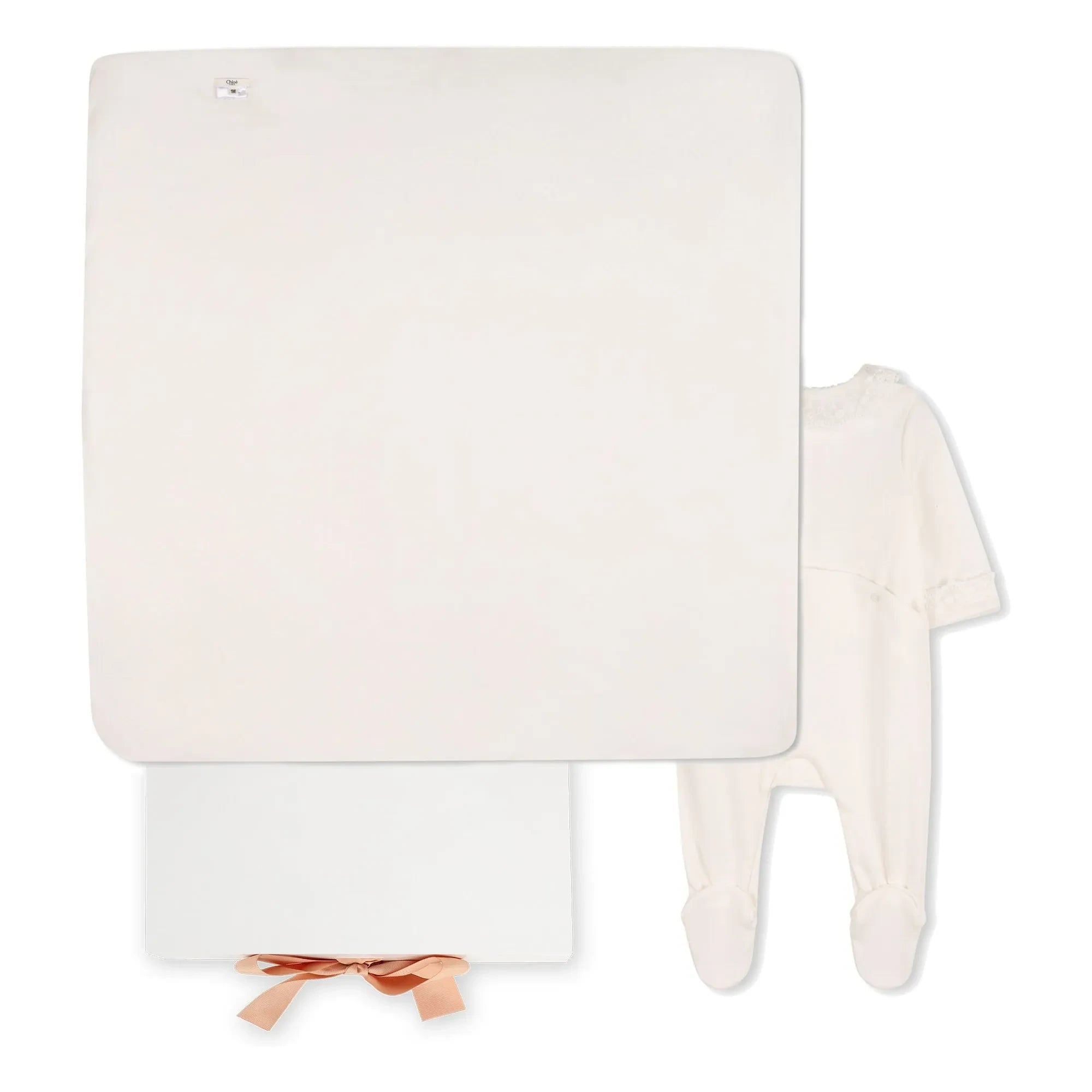 Chloé - Set de pijama y manta de algodón orgánico | Blanco