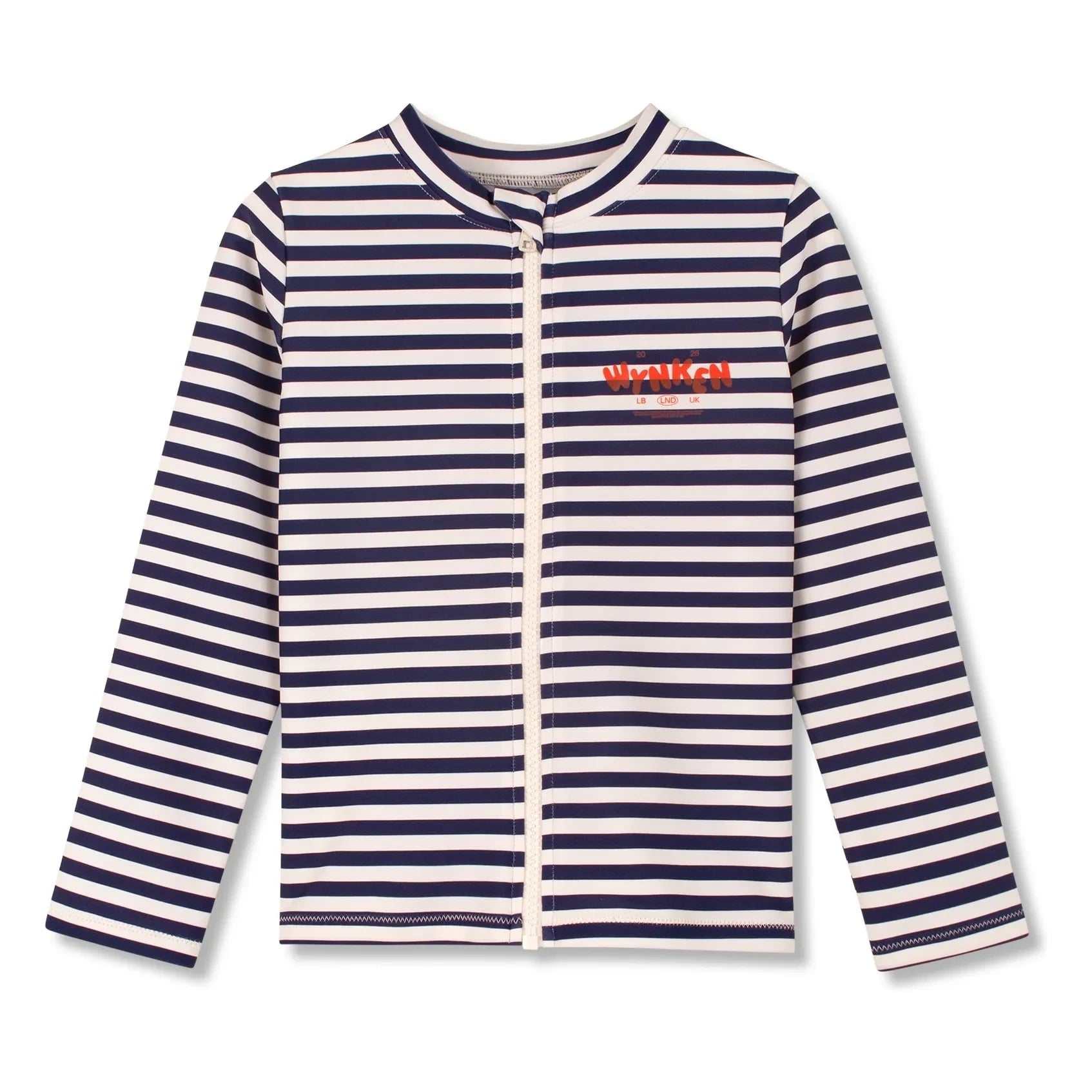 Wynken - Camiseta de rayas con cremallera y protección UV de fibras recicladas | Azul marino