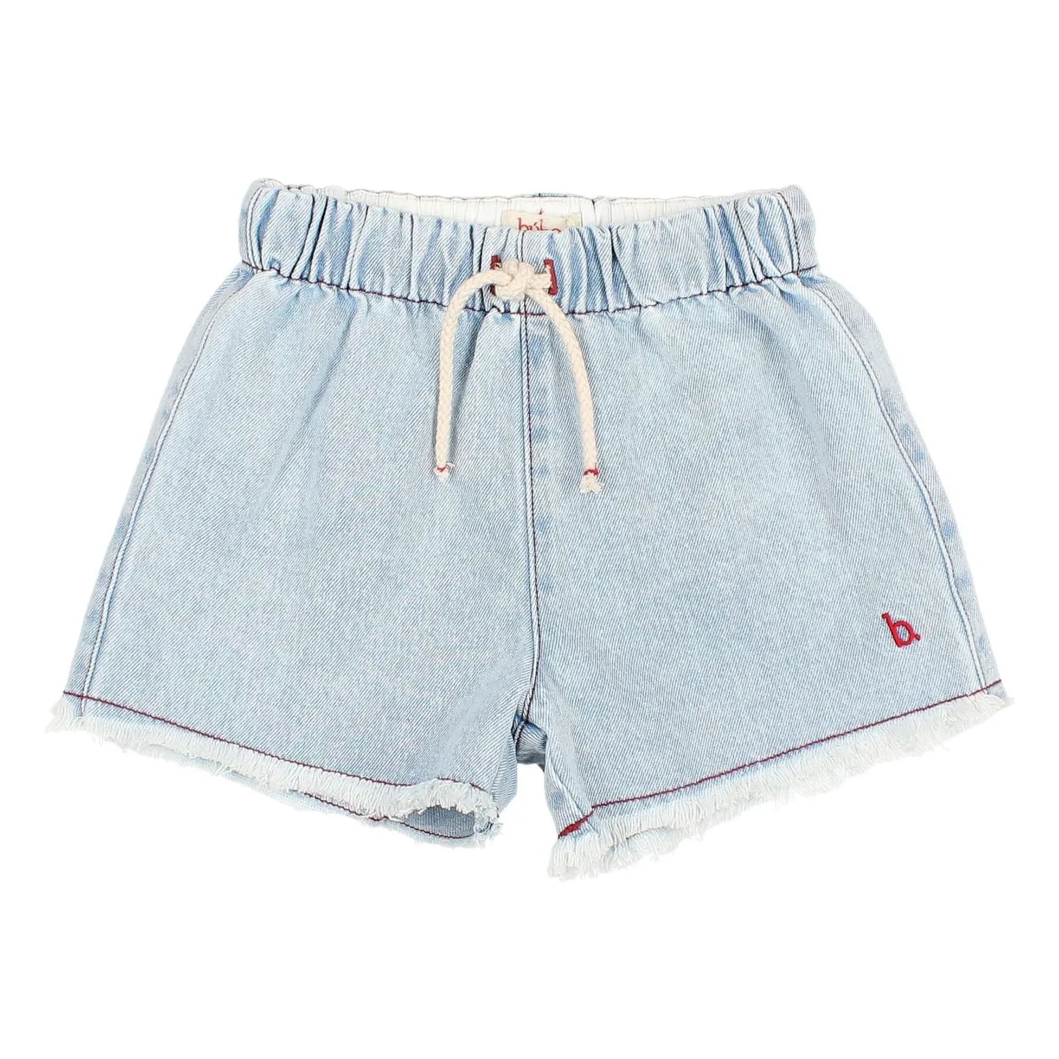 Búho - Shorts de mezclilla con flecos | Azul claro