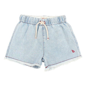Búho - Shorts de mezclilla con flecos | Azul claro