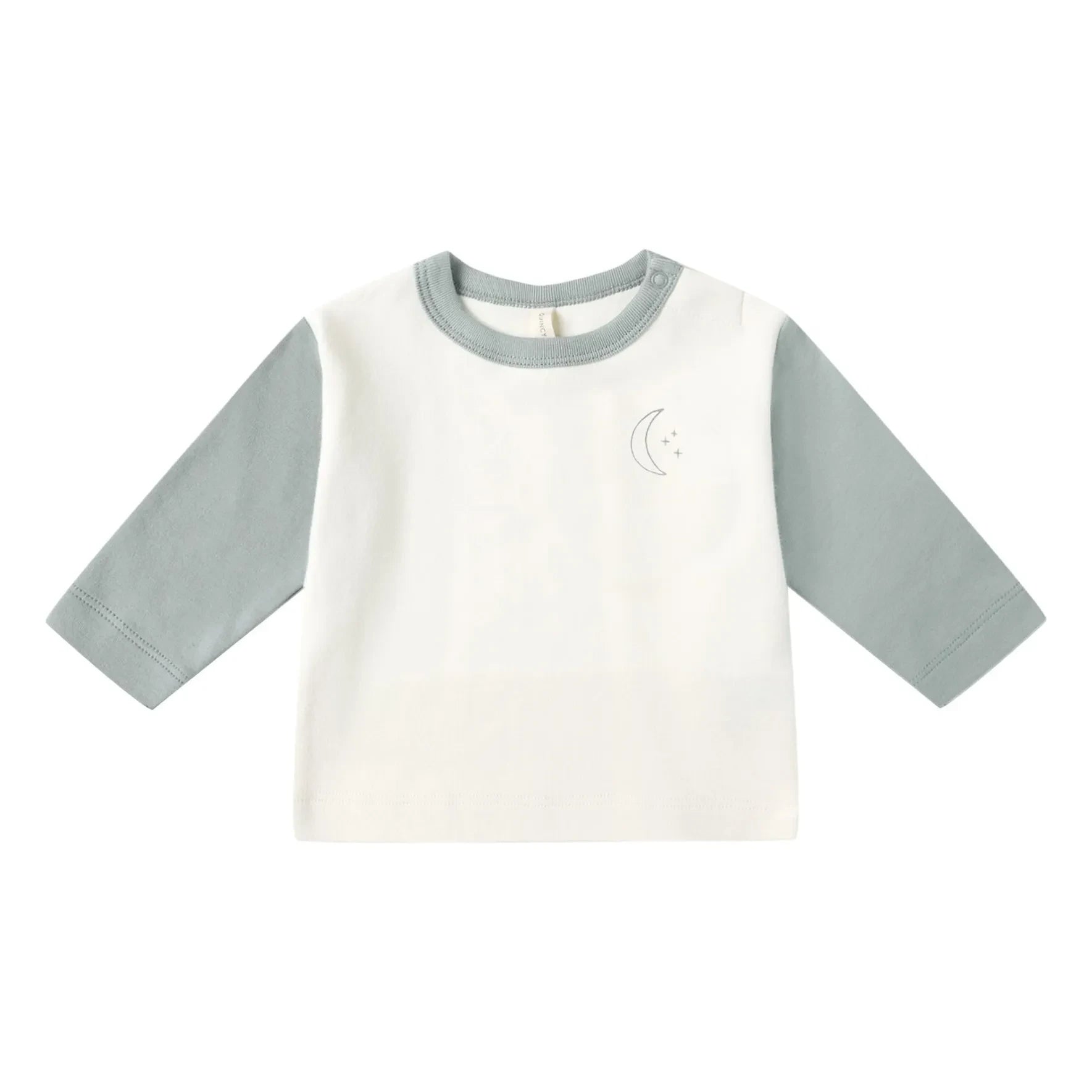 Quincy Mae - Camiseta raglán de algodón orgánico Luna | Gris azulado