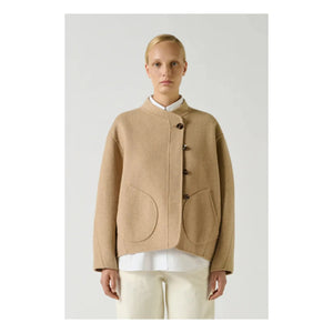 Abrigo de lana Soeur - Windsor | Beige jaspeado