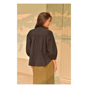 Marlot Paris - Blusa Dahlia Seersucker - Colección Mujer | Negro