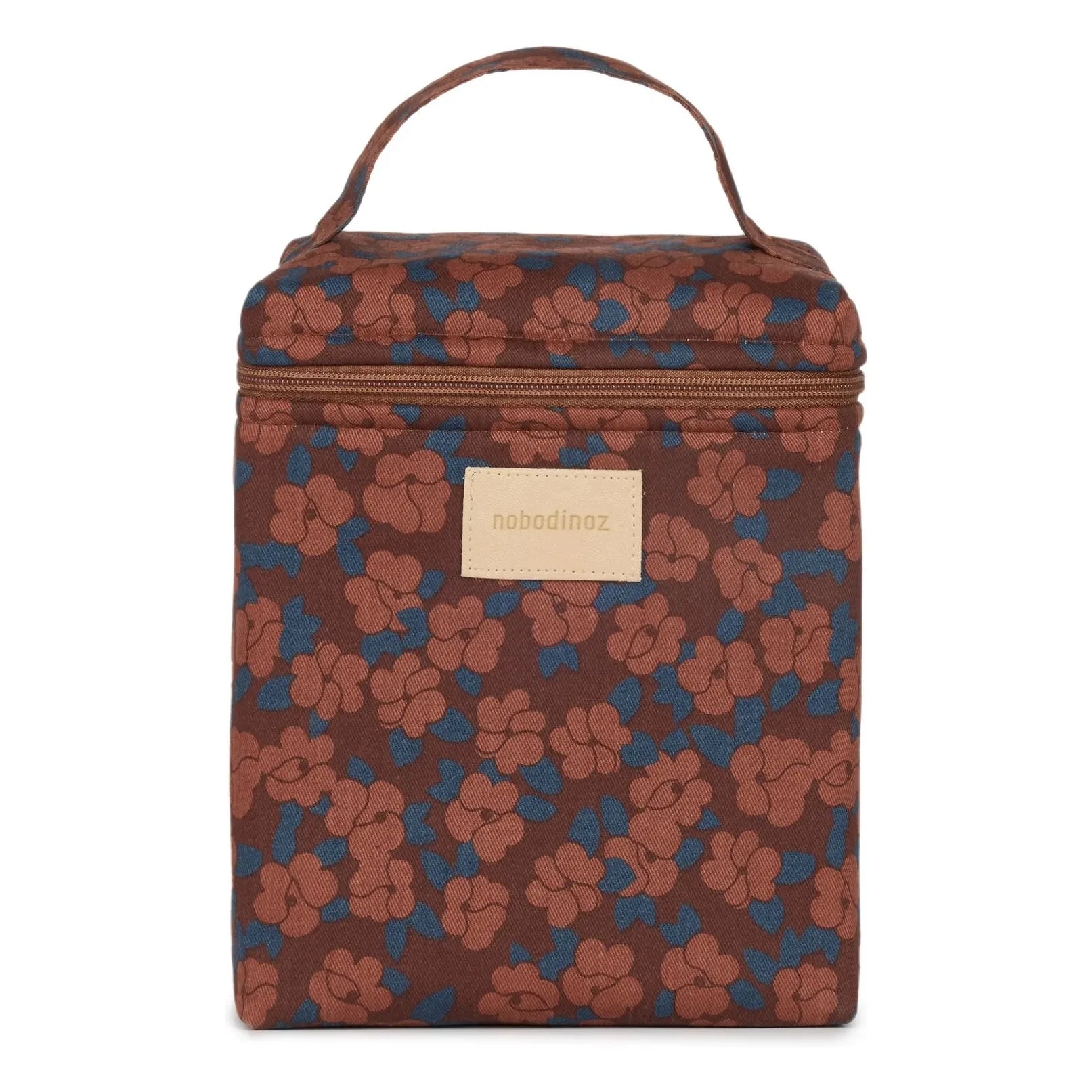 Nobodinoz - Bolsa térmica para almuerzo Hyde Park Maroon Poppies | Rojo ladrillo