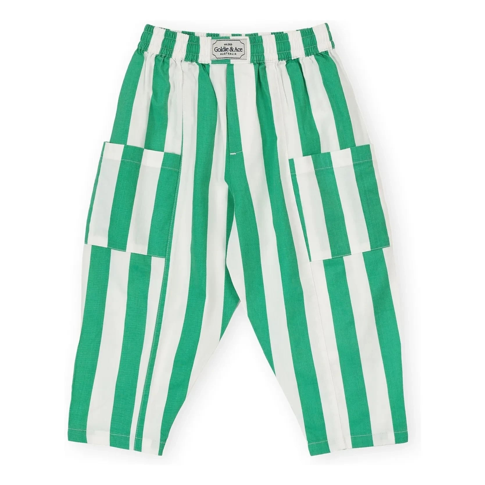 Goldie + Ace - Pantalones con bolsillo a rayas | Verde