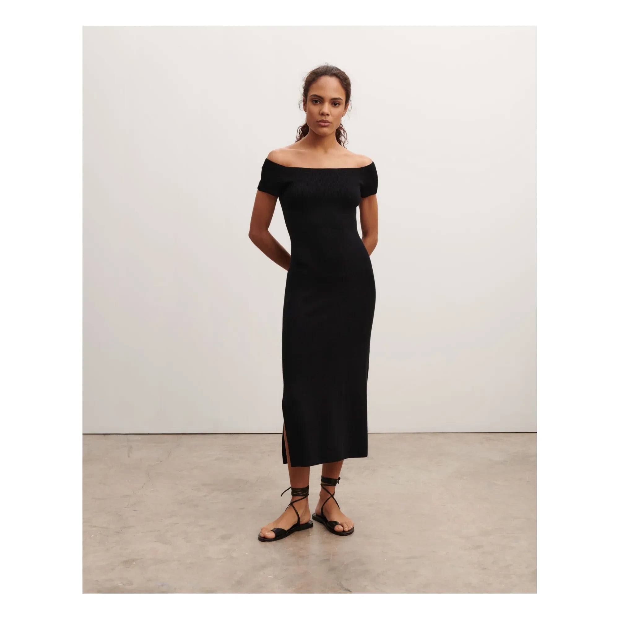 Bompard - Vestido Bardot de Seda y Cachemir | Negro