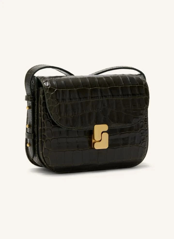 Soeur - Bolso Mini Bellissima de Piel con Efecto Cocodrilo | Verde oliva