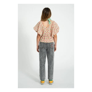 Piupiuchick - Amarillo | Blusa con volante y estampado de cerezas