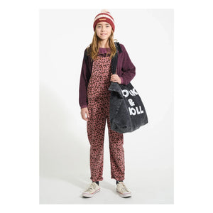 Piupiuchick - Sudadera con cuello con volantes Leopard Algodón orgánico | Berenjena