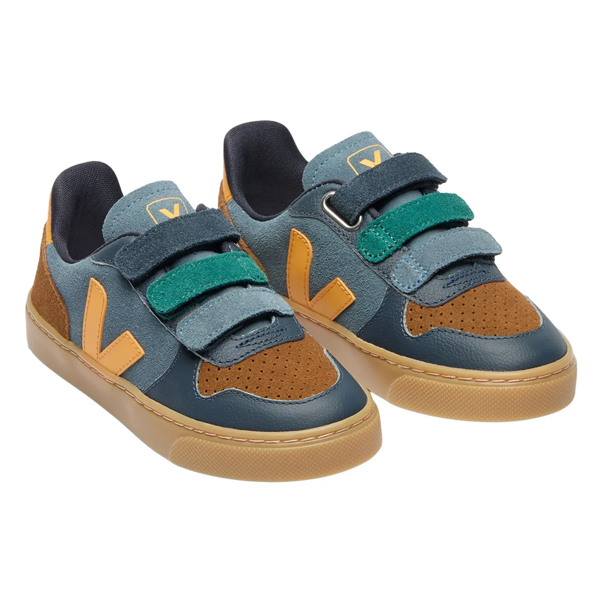 Veja - V-10 Zapatillas de ante rayadas | Azul