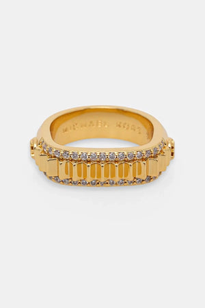 Anillo de circonitas chapado en oro Michael Kors para mujer