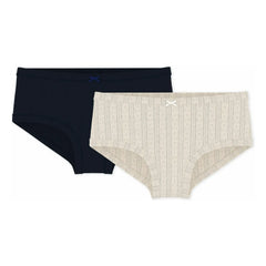 Petit Bateau - Conjunto de 2 bragas de talle alto con calado | Crudo