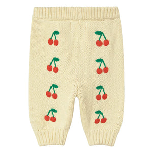 Tinycottons - Pantalones de punto Cherries | Amarillo