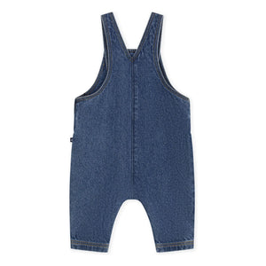 Petit Bateau - Organik Pamuk Denim Kalp Salopet | Mavi