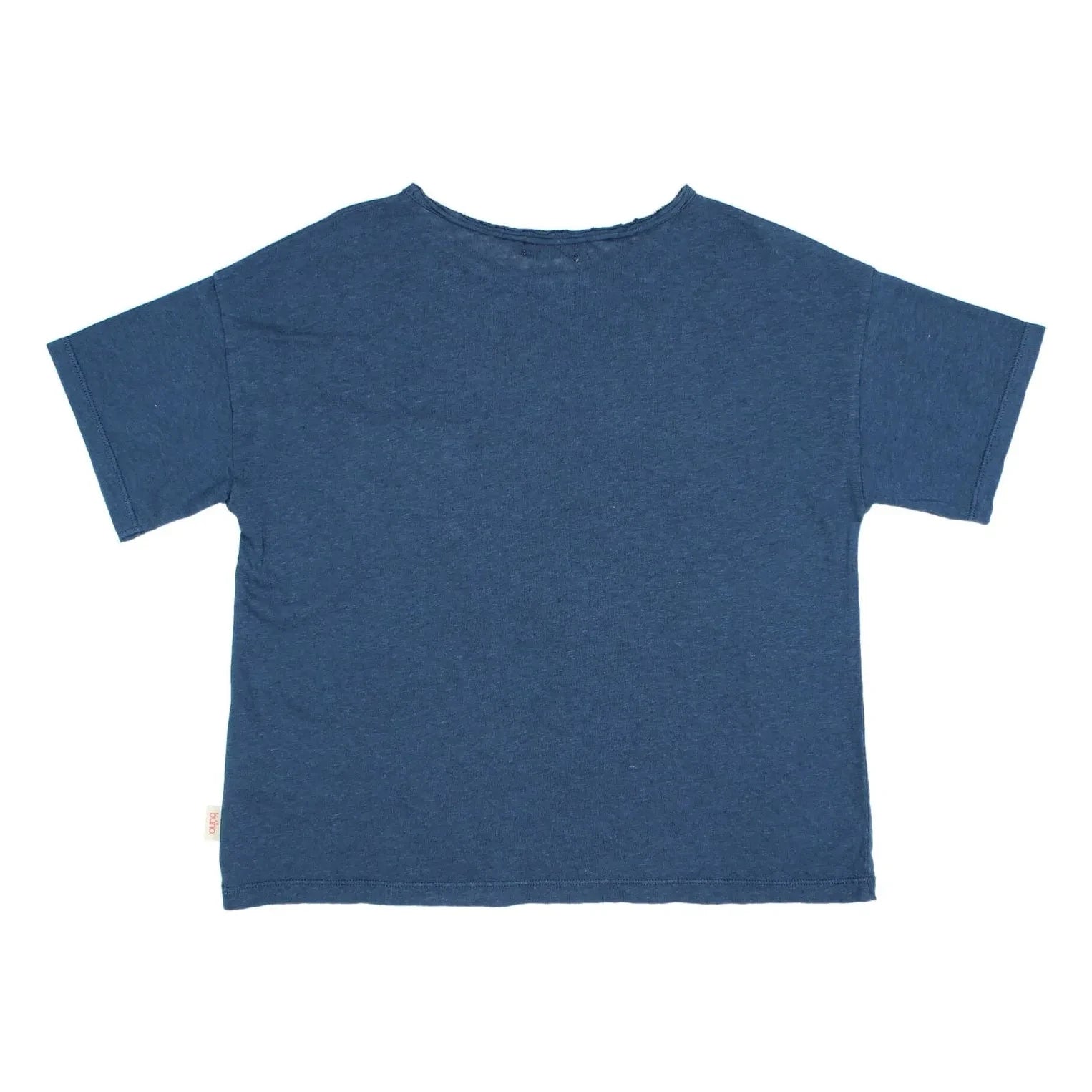Búho - Camiseta de lino con bolsillo | Azul marino